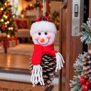 Ver imagem 4 de Pendente Boneco Neve Pinha Natural Enfeite Natalino Kit 4PÇS