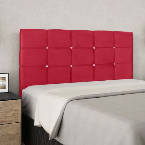 Painel de Cabeceira Jolie 140cm para Quarto Vermelha - Bela Móveis