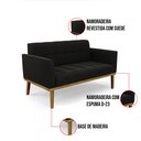Ver imagem 6 de Sofá Namoradeira Base de Madeira Castanho Elisa Suede D03 - D’RossiPreto