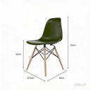 Ver imagem 5 de Conjunto 4 Cadeiras Charles Eames Verde Militar em Polipropileno para Sala de Jantar e Cozinha