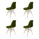 Ver imagem 1 de Conjunto 4 Cadeiras Charles Eames Verde Militar em Polipropileno para Sala de Jantar e Cozinha