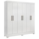 Ver imagem 1 de Guarda Roupa Casal 6 Portas 3 Gavetas Pratico D02 Branco - Mpozenato