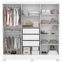 Ver imagem 3 de Guarda Roupa Casal 6 Portas 3 Gavetas Pratico D02 Branco - Mpozenato