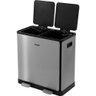 Lixeira Retangular Dupla 30 Litros Inox Cinza Vonder - 2