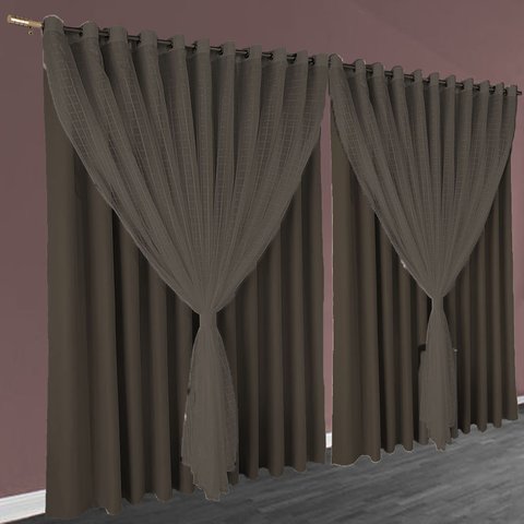 Cortina Blackout Blecaute Miami 5,00 X 2,60 Quarto Marrom