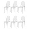 Kit 6 Cadeiras para Mesa de Jantar Restaurantes Varanda Victoria Miss Sofia Ghost Transparente - 1