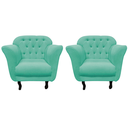 Ver imagem 3 de Kit 2 Poltronas Decorativa Dália Veludo Acqua