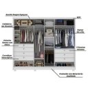 Ver imagem 3 de Guarda-Roupa Casal Gelius Apolo 2 Portas de Correr com Espelho e 7 Gavetas