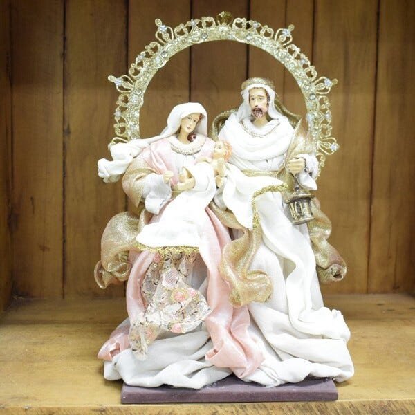 Sagrada Família Rose e Dourada 26cm | Linha Sacra Natal Formosinha - 2