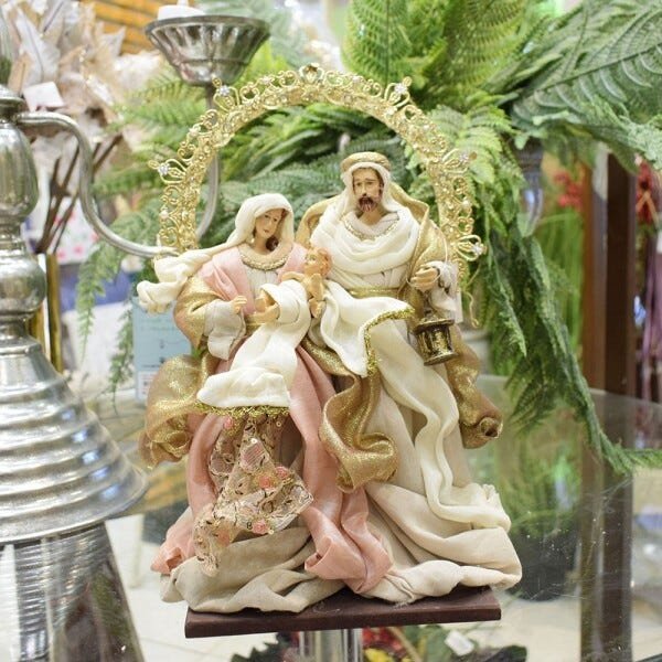 Sagrada Família Rose e Dourada 26cm | Linha Sacra Natal Formosinha - 1