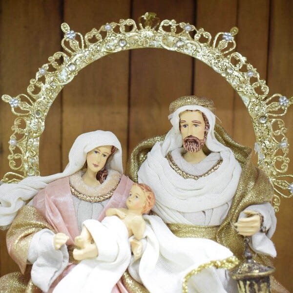 Sagrada Família Rose e Dourada 26cm | Linha Sacra Natal Formosinha - 7