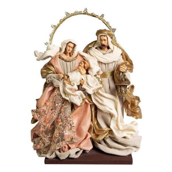 Sagrada Família Rose e Dourada 26cm | Linha Sacra Natal Formosinha - 8