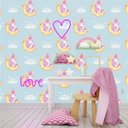 Ver imagem 2 de Papel De Parede Infantil Unicórnio Lua Para Quarto de Criança Autocolante