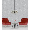 Ver imagem 1 de Papel De Parede Cinza Com Detalhes Prateado Geométric Para Sala e Quarto