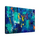 Ver imagem 1 de Quadro Decorativo Tinta Abstrato Azul