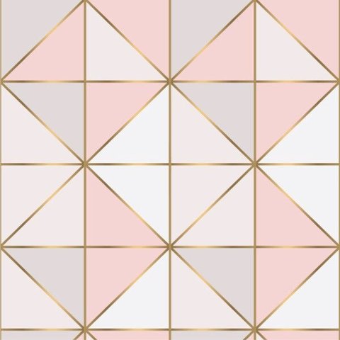 Papel De Parede Rosa Com Branco Diamond Para Sala