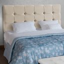 Ver imagem 3 de Cabeceira Painel Estofada Grecia Suede Palha Casal 1,40m para Cama Box - Arkell
