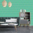 Ver imagem 1 de Papel De Parede Tiffany Blue Diamond Para Sala e Quarto Com Detalhes Gold