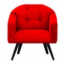 Ver imagem 1 de Poltrona Decorativa Estela Retrô Suede Vermelho - Dominic Decor