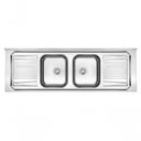 Ver imagem 1 de Pia de Inox com Cuba Dupla 1,80 X 0,53 Escorredor