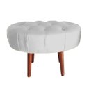 Ver imagem 1 de Puff Livia Suede Branco - Dominic Decor