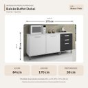 Ver imagem 4 de Balcão Buffet Dubai 2 Portas 3 Gavetas Branco Preto Formimóveis
