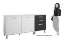 Ver imagem 3 de Balcão Buffet Dubai 2 Portas 3 Gavetas Branco Preto Formimóveis