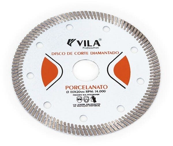 Disco Diamantado 110mm Porcelanato Turbo Vila Com 10 Unidades - 1