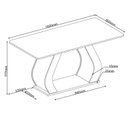 Ver imagem 3 de Conjunto Sala de Jantar 6 Lugares Retangular Tampo em MDF Midy Yescasa Cinza/Mel/Blonde