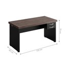 Ver imagem 3 de Escrivaninha Retangular Sirius Moderno 2 Gavetas MDP BP 120cm Freijó Preto Casah