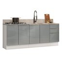 Ver imagem 2 de Armário de Cozinha Compacta 200 Cm Branco/cinza Lux Madesa 05