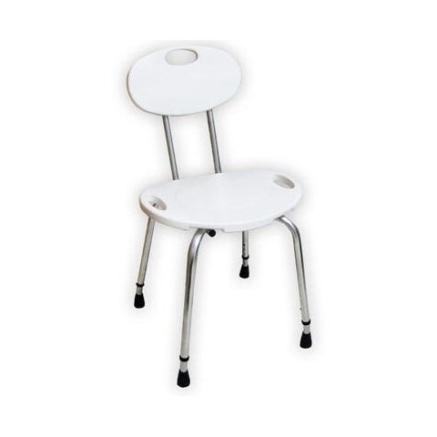 Cadeira para Banho com Encosto Alt 48 a 53cm 120Kg Branco Mebuki