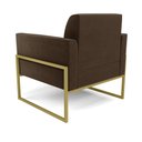 Ver imagem 5 de Poltrona Base Industrial Alta Dourado Marisa Suede D03 - D’RossiMarrom