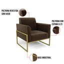 Ver imagem 6 de Poltrona Base Industrial Alta Dourado Marisa Suede D03 - D’RossiMarrom