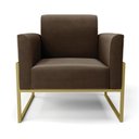 Ver imagem 3 de Poltrona Base Industrial Alta Dourado Marisa Suede D03 - D’RossiMarrom