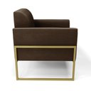 Ver imagem 4 de Poltrona Base Industrial Alta Dourado Marisa Suede D03 - D’RossiMarrom