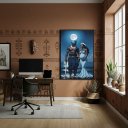 Ver imagem 2 de Quadro Decorativo Ogum e Iemanjá - 70x50cm:moldura Preta