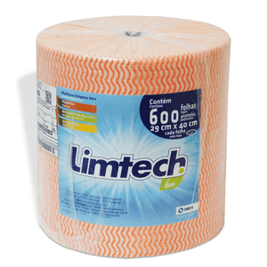 Pano Multiuso Limtech - 29cm X 240m - 600 Folhas - 35g/m² - Laranja