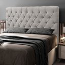Ver imagem 2 de Cabeceira Cama Box Casal Queen Size Lylla 160cm Capitonê com Frame Linho Bege - Desk Design