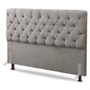 Ver imagem 1 de Cabeceira Cama Box Casal Queen Size Lylla 160cm Capitonê com Frame Linho Bege - Desk Design