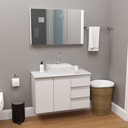 Ver imagem 3 de Balcão Móvel Gabinete Mdf Armário Banheiro Tampo/cuba 80cm Direito sem Fundo