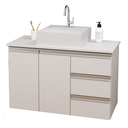 Ver imagem 1 de Balcão Móvel Gabinete Mdf Armário Banheiro Tampo/cuba 80cm Direito sem Fundo