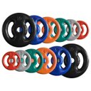 Ver imagem 2 de Kit Anilhas Emborrachadas 50 Kg + Barras com Presilhas