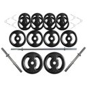 Ver imagem 1 de Kit Profissional 60 Kg de Anilhas + 2 Barras de 40cm + Barra de 160cm