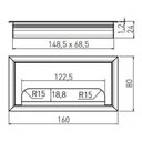 Ver imagem 4 de Passa Fio Cabo Alumínio Fosco Quadrado Mesas 80x160mm