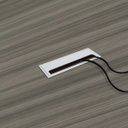 Ver imagem 3 de Passa Fio Cabo Alumínio Fosco Quadrado Mesas 80x160mm