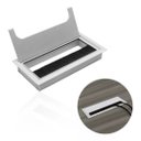 Ver imagem 1 de Passa Fio Cabo Alumínio Fosco Quadrado Mesas 80x160mm