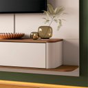Ver imagem 6 de Painel Tv 70 Pol 180cm Bancada Suspensa Gava H01 Off/castanho - Mpozenato