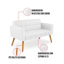 Ver imagem 6 de Sofá Namoradeira Elisa Corino Branco Pés Palito Castanho - D’Rossi