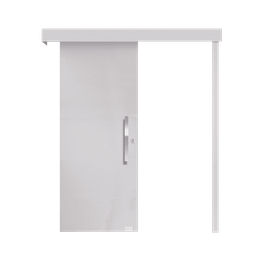 Porta de Correr Ecopratico Branco 210x100 lisa com Fechadura e Puxador Pontokit - 1 Porta de Correr Ecopratico Branco 210x100 lisa com Fechadura e Puxador Pontokit - 1